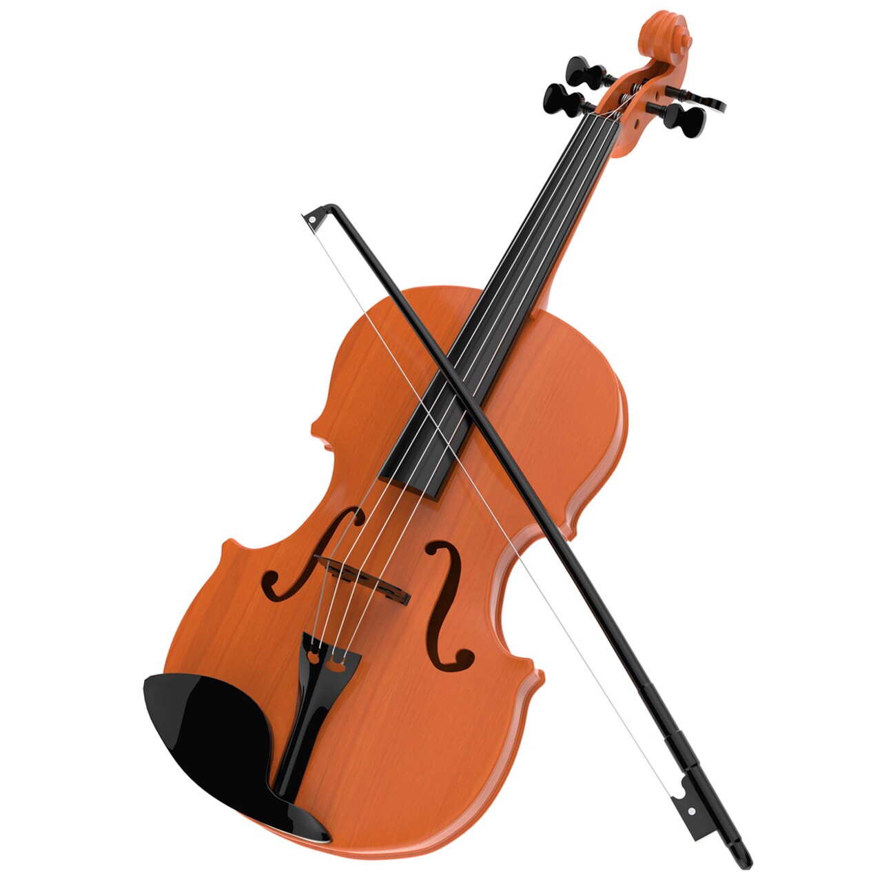 Kids Toy Violin Brown Mini Musical Instrument Battery Operated 18 Inch With Bow